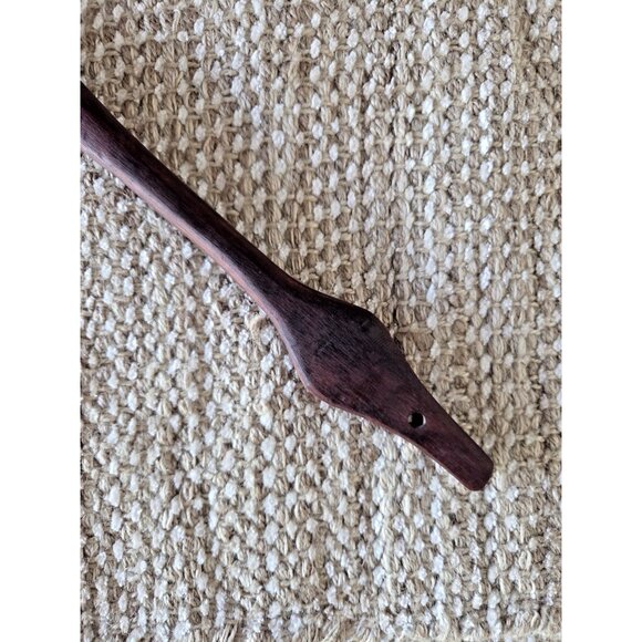 Vintage Wooden Salad Serving Set Fork & Spoon 1960s Monkeypod Style 13.5 - Picture 3 of 9